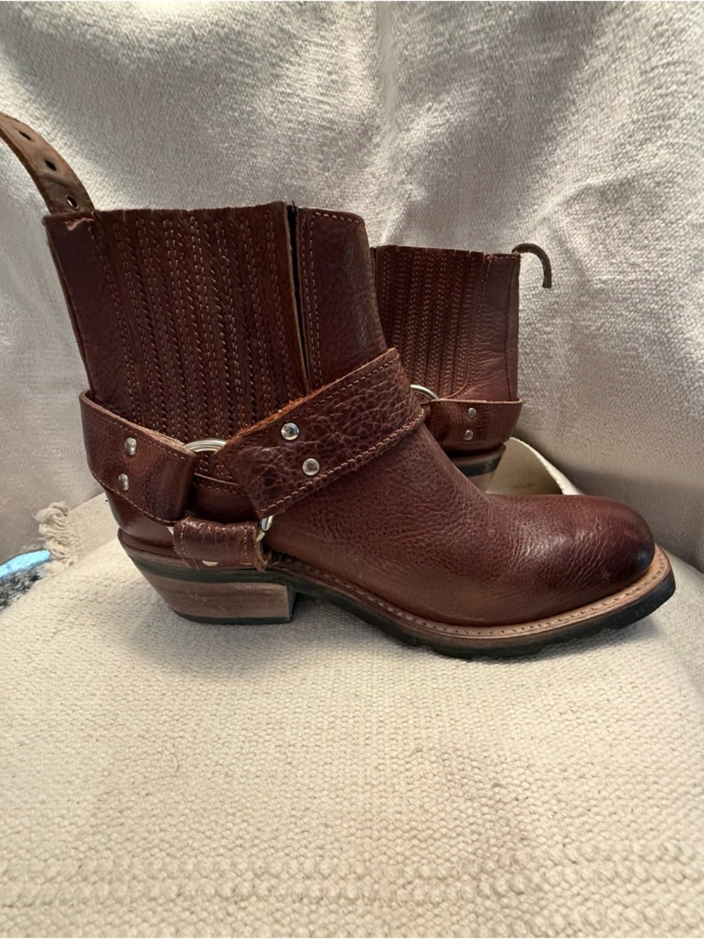 Freebird Whiskey Leather Harness Booties size10